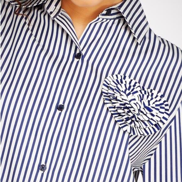 Kate Spade Pinstriped Heart Pocket Sleep Shirt Women's Size S - Picture 2 of 10
